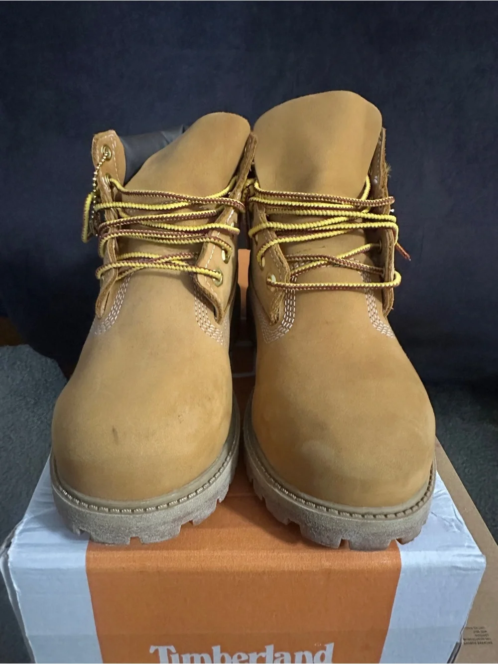 Timberland Wheat Nubuck Work-Ready Boot with Black Collar